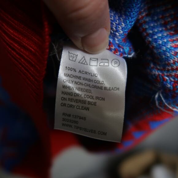 Tipsy Elves Natural Light Men's Parody Beer Christmas Holiday Sweater Large Blue - Picture 9 of 16